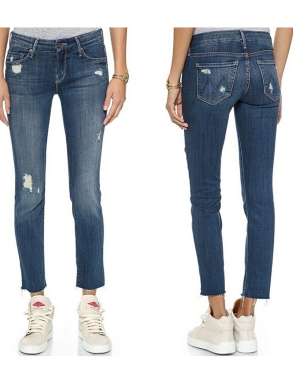 Mother The Looker Ankle Fray Alley Cat Jeans Size 24